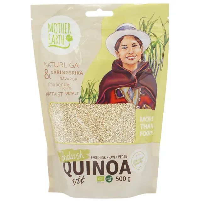 Natessen Mother Earth quinoafrø hvite premium øko 500 g milde