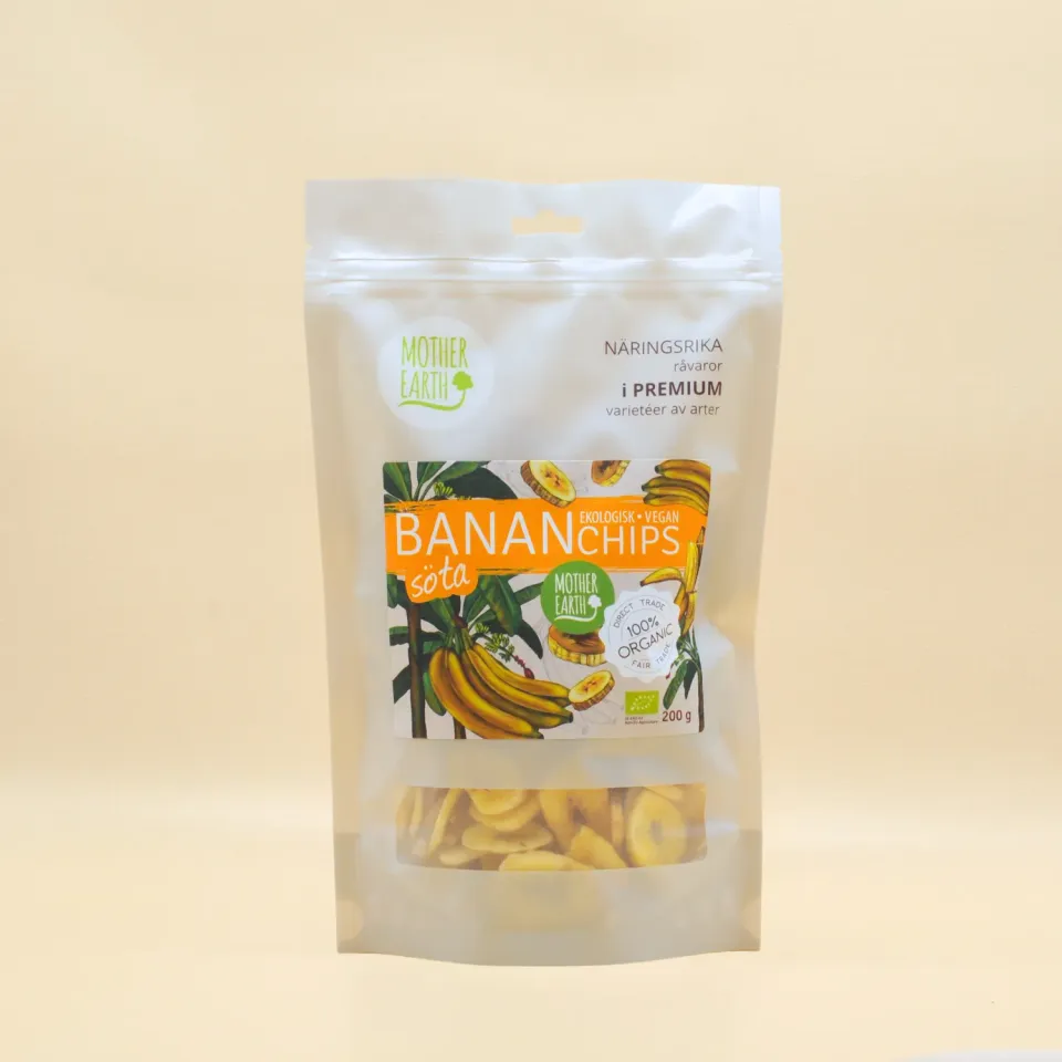 Mother Earth bananchips søte 200 g økologisk
