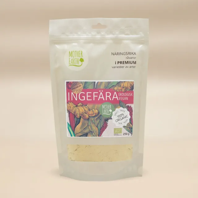Mother Earth Premium ingefærpulver 250g økologisk tørket