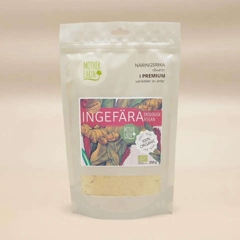 Mother Earth Premium ingefærpulver 250g økologisk tørket
